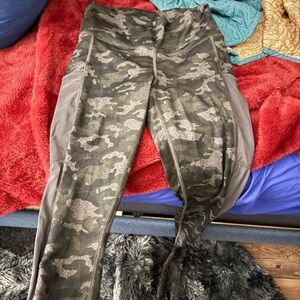 3 pairs of Fabletics leggings. Camouflage/ floral/ other design Powerhold.